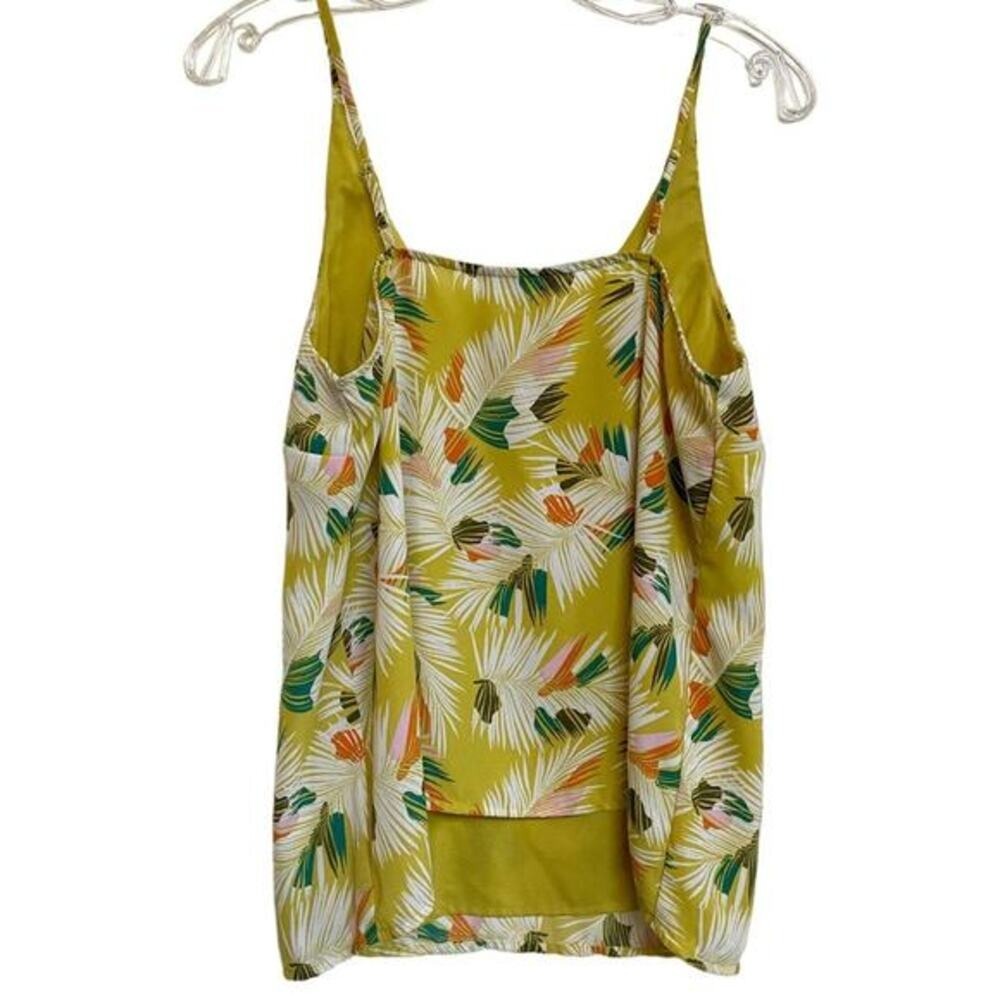 Banana Republic Tropical Feather Yellow tank Top S EUC - Picture 3 of 12